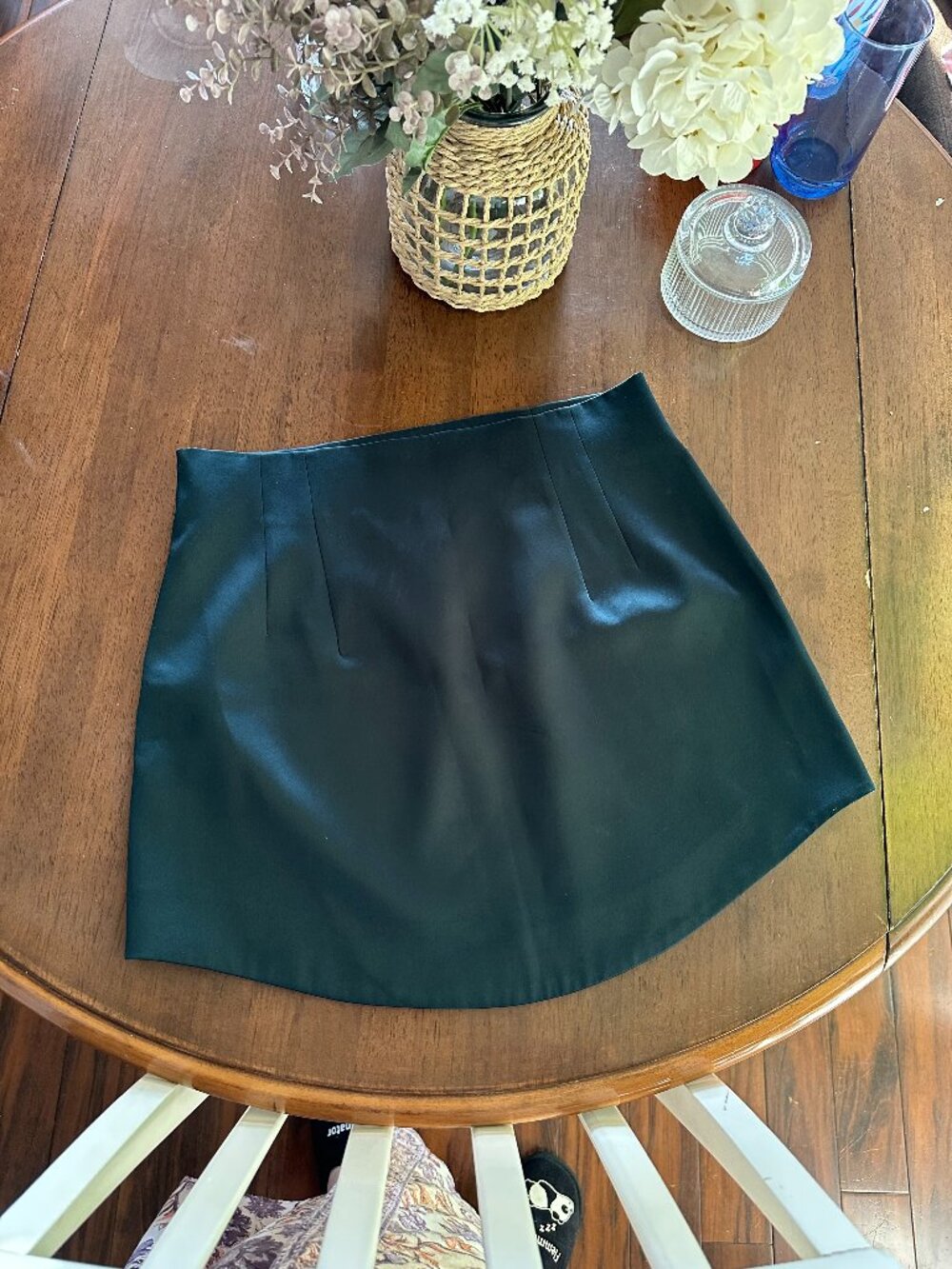 Zara Satin Skirt Pine green – Size M